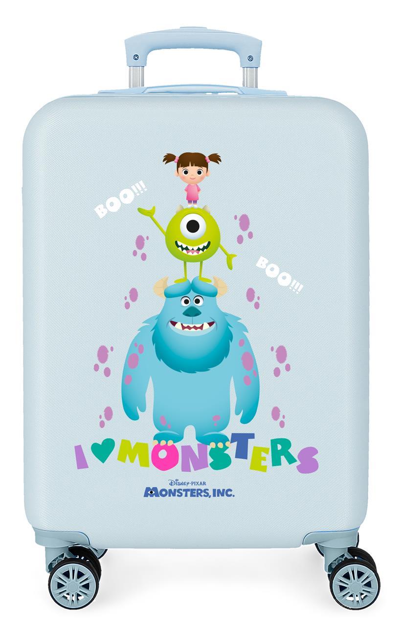 2451763 TROLLEY ABS 55CM. 4R. MONSTERS BOO! AZUL CLARO