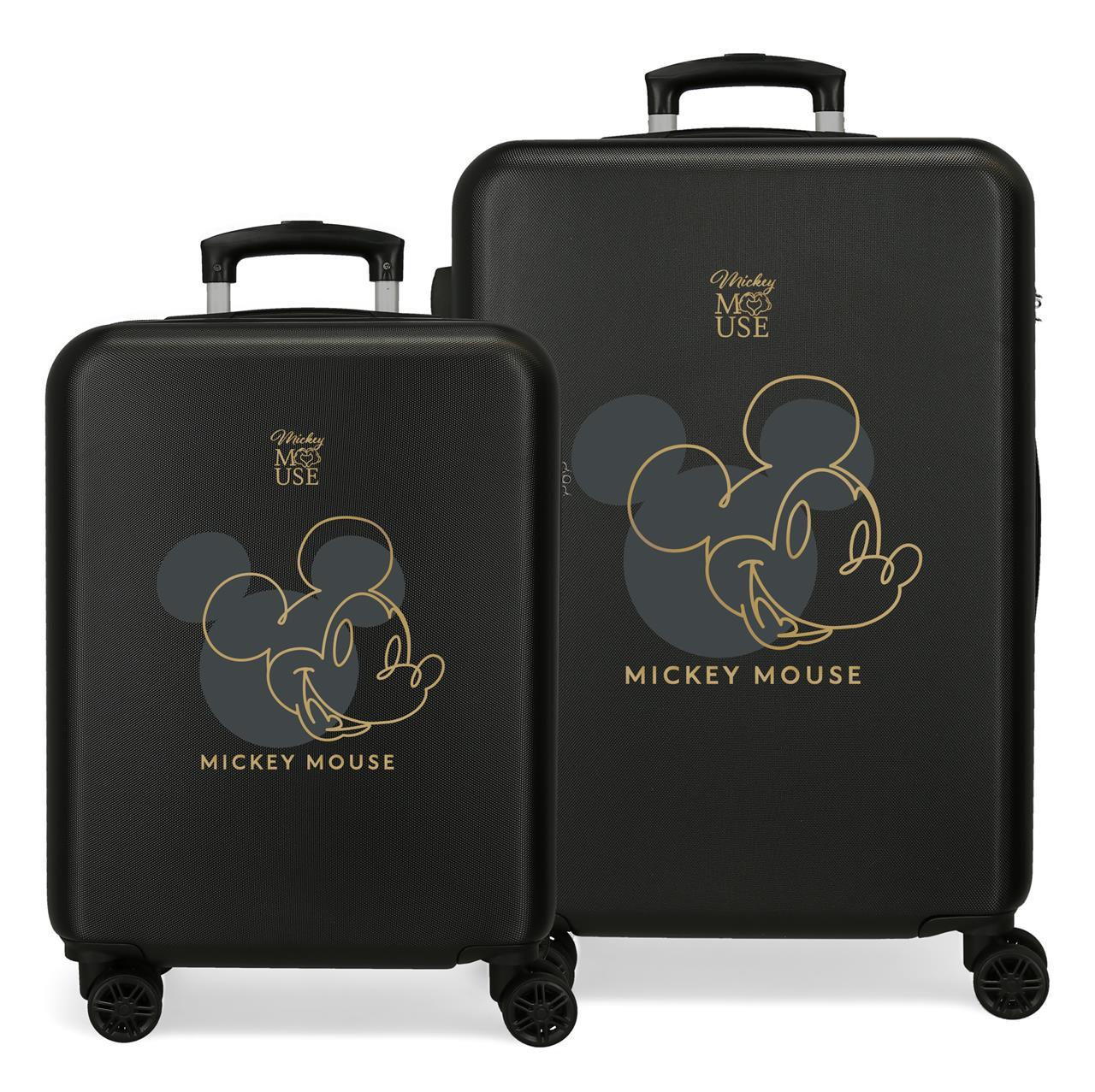 3471422 SET/2 TROLLEY ABS 55-65CM. 4R. MICKEY OUTLINE NEGRO