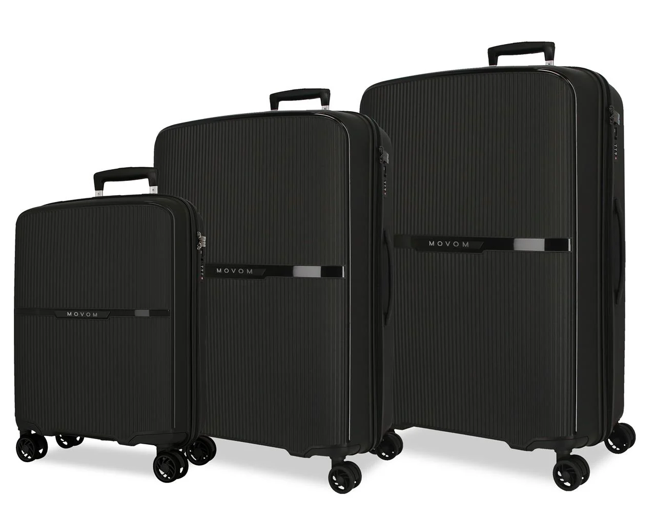 5519421 SET/3 TROLLEY PP. 56-66-76CM. 4R. MOVOM MOON NEGRO