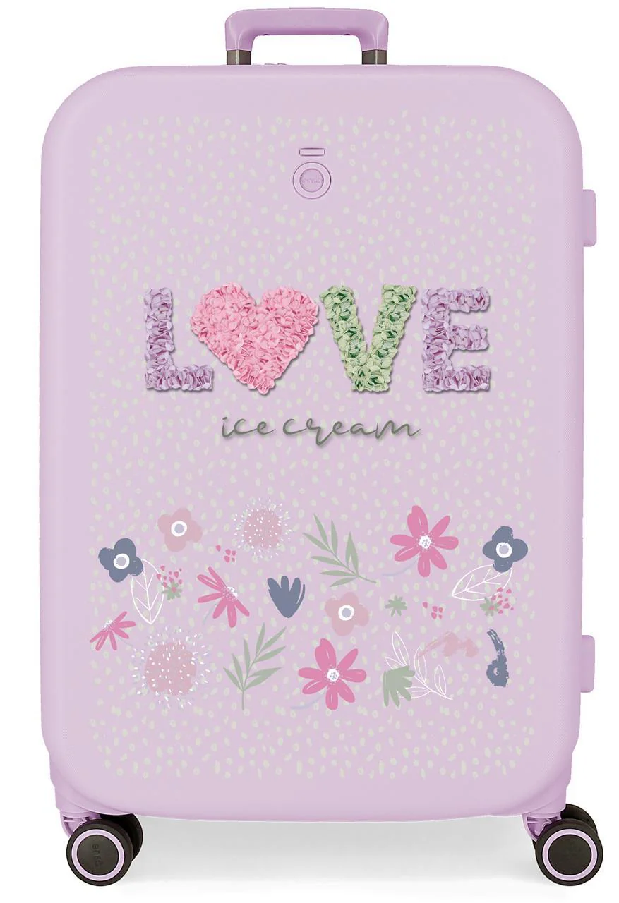 9569223 TROLLEY ABS 70CM. 4R. ENSO LOVE ICE CREAM LILA
