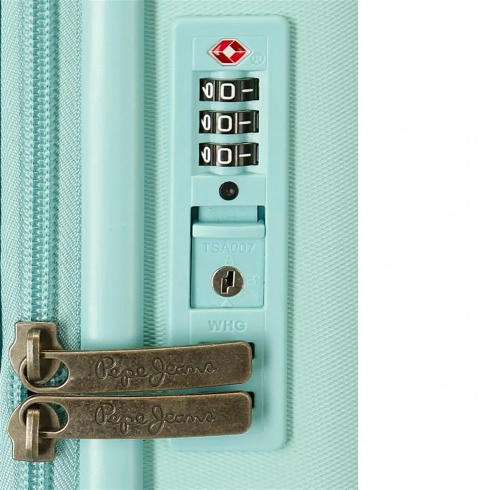 Maleta de cabina Pepe Jeans Nerea turquesa rígida 55cm - Image 9
